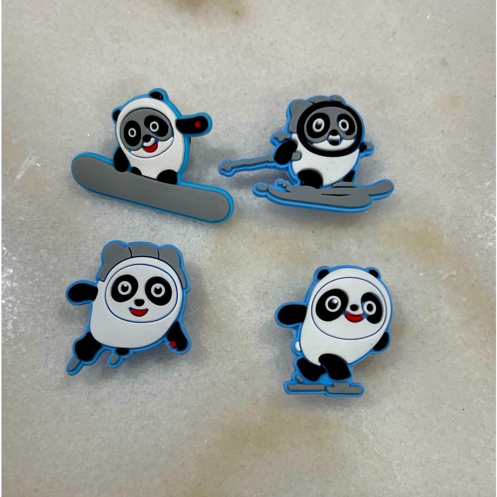 Croc Charm Accessories -4pc Set panda 
Charms - Cartoon Character